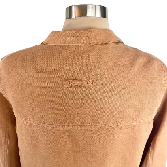 Christian Siriano Linen Blend Jacket Size M Snap Front Fall Casual Work Wear - Picture 5 of 9